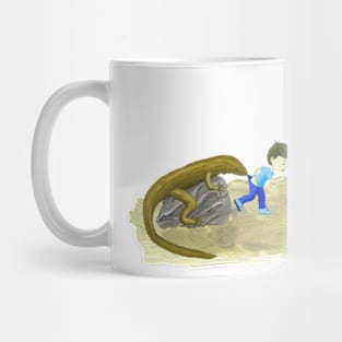 Lizard with boy and snail Mug